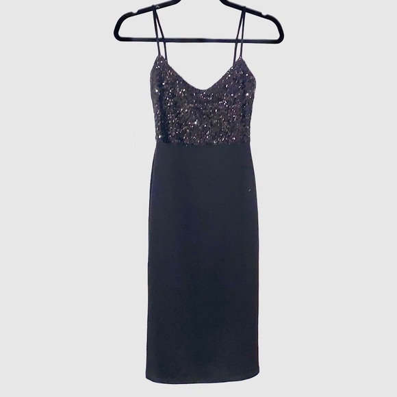 Asos sequin strappy midi dress in  black - Picture 1 of 14
